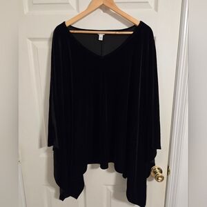 Cato Black Velvet Poncho Top Size 18/20W